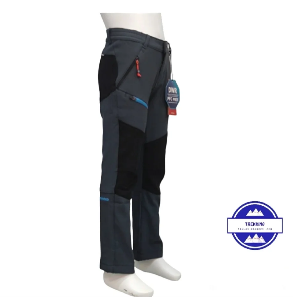 Pantalón trekking infantil Reiki invierno gris cremallera azul - Imagen 3