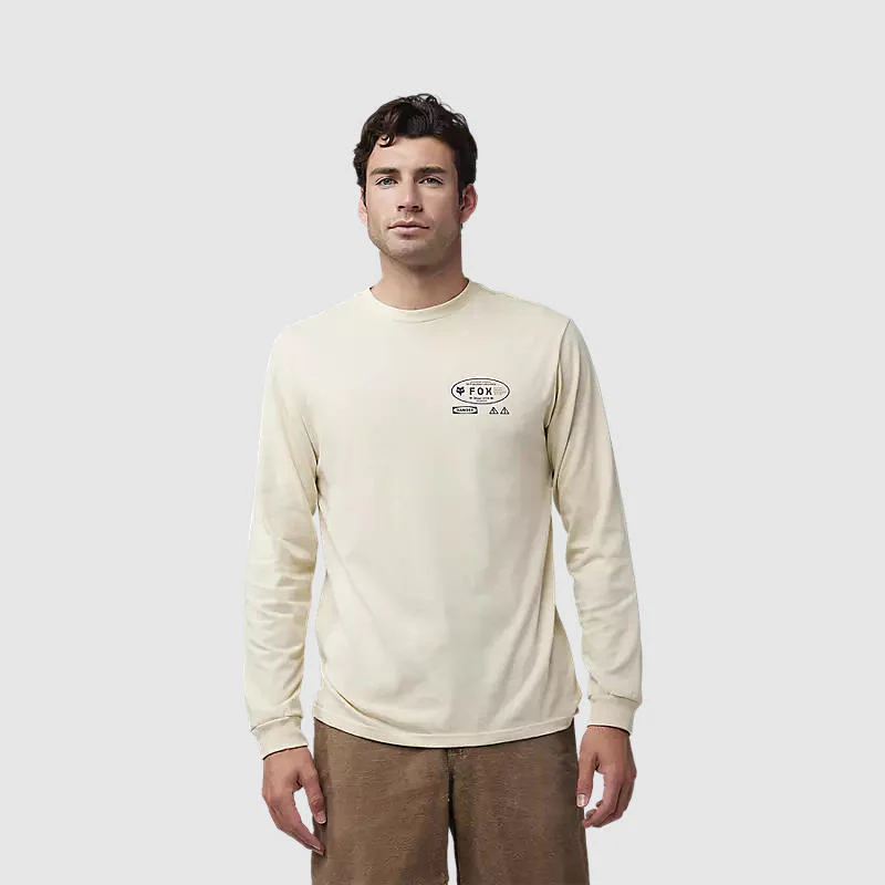 Polera Lifestyle Stamped Premium Manga Larga Crema Fox - Imagen 4